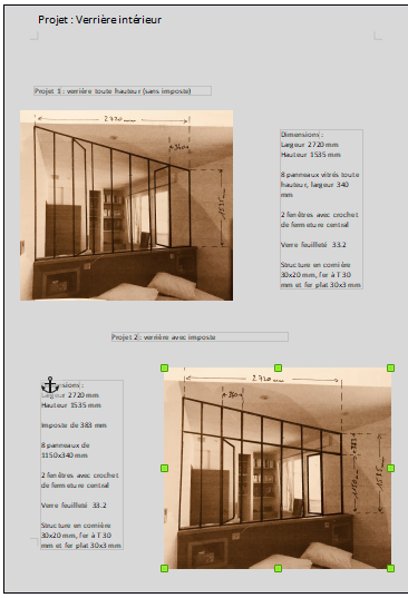 Exemple de propositions sur croquis