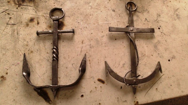 Ancre marine en fer forgé