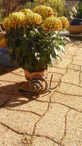 Support de pot en fer forgé