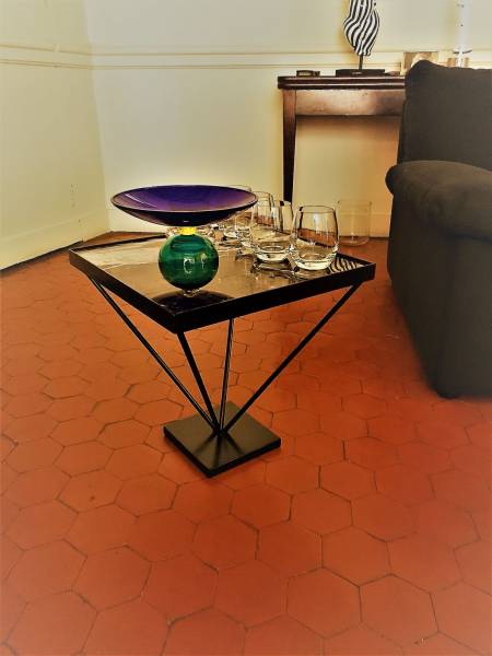 Table basse avec plateau en marbre